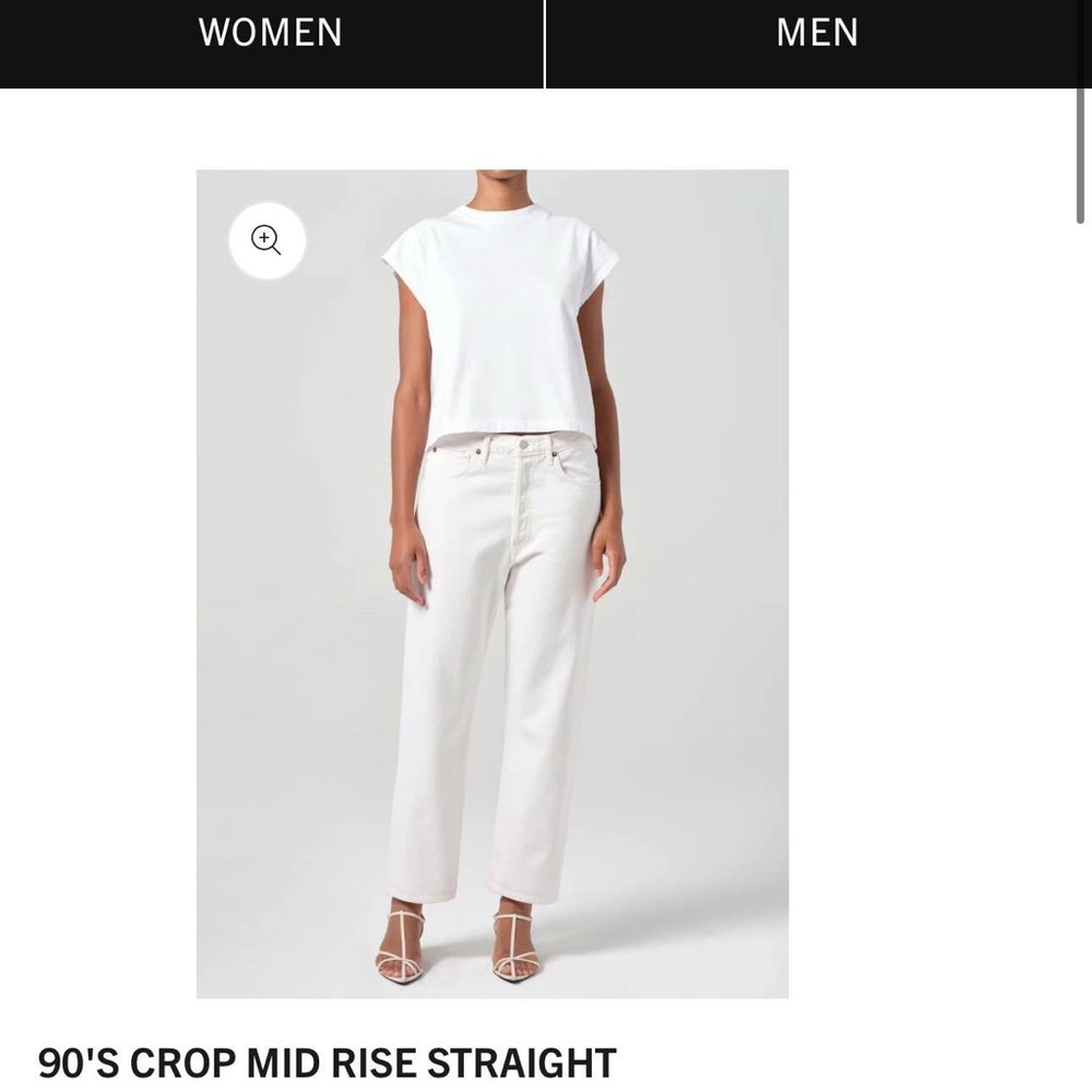 Agolde 90’s Crop Mid Rise Straight Jeans